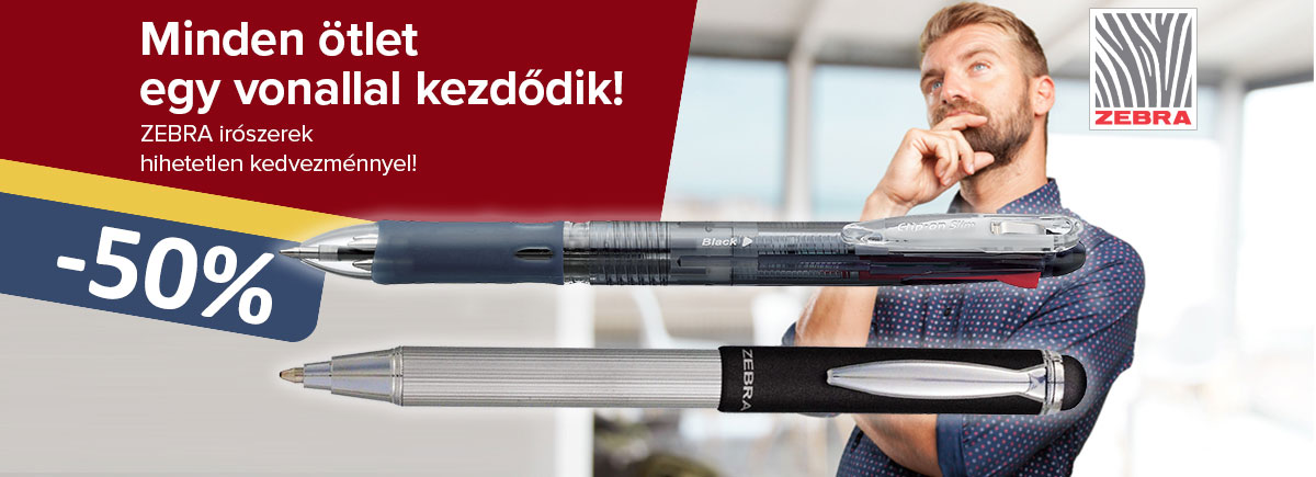 Minden ötlet egy vonallal kezdődik. ZEBRA írószerek hihetetlen kedvezménnyel - érvényes 2025-05-28-ig