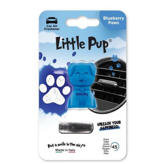 Autóillatosító, szellőzőrácsra, LITTLE PUP "Blueberry Paws", kék