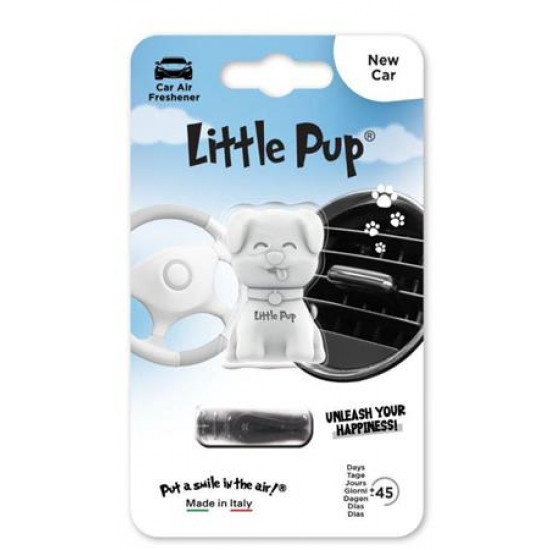 Autóillatosító, szellőzőrácsra, LITTLE PUP "New Car", fehér
