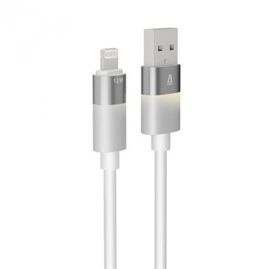Töltőkábel, USB-A - lightning (Apple), 1 m, AVAX "CB310 Glowy", fehér Töltőkábel, USB-A - lightning (Apple), 1 m, AVAX "CB310 Glowy", fehér