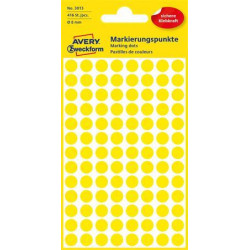 Etikett, 8 mm, kör, AVERY ZWECKFORM, sárga, 416 etikett/csomag