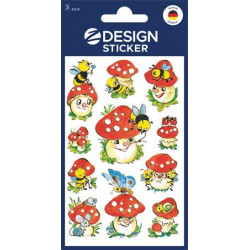 Matrica, papír, 3 ív, 76x120 mm, AVERY ZWECKFORM, "Z-Desing No.4304", gombák