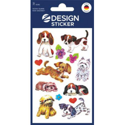 Matrica, papír, 3 ív, 76x120 mm, AVERY ZWECKFORM, "Z-Desing No.4340", kiskutyusok