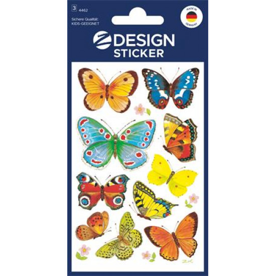 Matrica, papír, 3 ív, 76x120 mm, AVERY ZWECKFORM, "Z-Desing No.4462", lepkék
