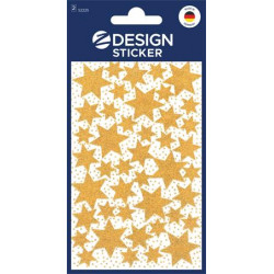 Ablakmatrica,  2 ív, 76x120 mm, AVERY ZWECKFORM, "Z-Desing No.52225", arany csillagok