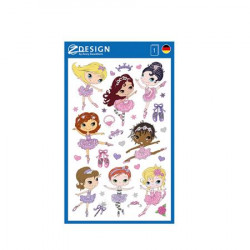 Matrica, papír, 1 ív, 76x120 mm, AVERY ZWECKFORM, "Z-Desing No.53221", balerina