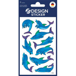 Matrica, papír, 2 ív, 76x120 mm, AVERY ZWECKFORM, "Z-Desing No.53444", csillogó delfinek