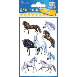 Matrica, papír, 3 ív, 76x120 mm, AVERY ZWECKFORM, "Z-Desing No.53692",  rajzolt lovak