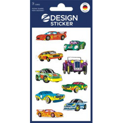 Matrica, papír, 3 ív, 76x120 mm, AVERY ZWECKFORM, "Z-Desing No.53882", színes autók