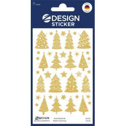 Ablakmatrica, 1 ív, 76x120 mm, AVERY ZWECKFORM, "Z-Desing No.54122", ezüst csillagok