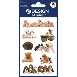 Matrica, papír,  3 ív, 76x120 mm, AVERY ZWECKFORM, "Z-Desing No.55972", kölyök kutyák