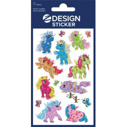 Matrica, fólia,  1 ív, 76x120 mm, AVERY ZWECKFORM, "Z-Desing No.56063",  unikornis