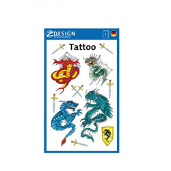 Matrica, tetoválás, 1 ív, 76x120 mm, AVERY ZWECKFORM, "Z-Desing No.56404", sárkányok