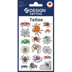 Matrica, tetoválás, 1 ív, 76x120 mm, AVERY ZWECKFORM, "Z-Desing No.56693", pókok