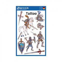 Matrica, tetoválás, 1 ív, 76x120 mm, AVERY ZWECKFORM, "Z-Desing No.56739", lovagok