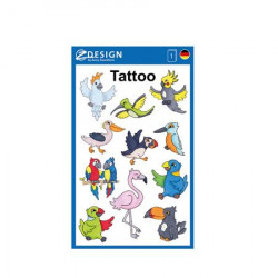 Matrica, tetoválás, 1 ív, 76x120 mm, AVERY ZWECKFORM, "Z-Desing No.56762", madarak