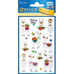 Matrica, műanyag, 1 ív, 76x120 mm, AVERY ZWECKFORM, "Z-Design No.57294", csillámos láma