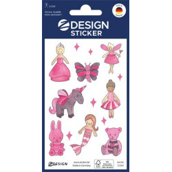 Matrica, papír, 1 ív, 76x120 mm, AVERY ZWECKFORM, "Z-Design No.57391", rózsaszín tündér világ