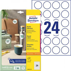 Etikett, univerzális, 40 mm, kör, AVERY ZWECKFORM, 240 etikett/csomag Etikett, univerzális, 40 mm, kör, AVERY ZWECKFORM, 240 etikett/csomag