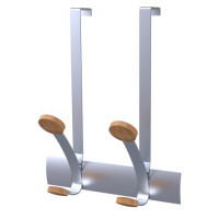 Ruhafogas, ajtóra helyezhető, fém, 2db akasztóval, ALBA, ezüst Ruhafogas, ajtóra helyezhető, fém, 2db akasztóval, ALBA, ezüst