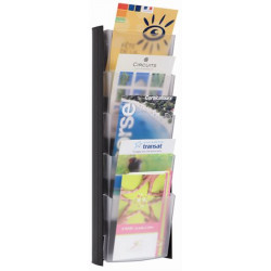 Katalógustartó, fali, A5, 5 rekeszes, ALBA, fekete Katalógustartó, fali, A5, 5 rekeszes, ALBA, fekete