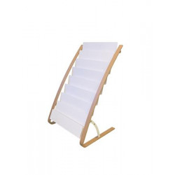 Katalógustartó, 8x2 rekeszes, ALBA, fa/fehér Katalógustartó, 8x2 rekeszes, ALBA, fa/fehér