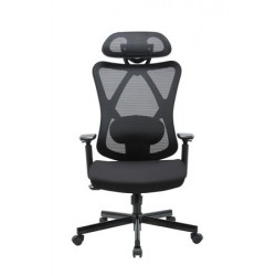 Irodai forgószék, szövetborítás, állítható dőlésszögű fejtámla, "Cope", fekete