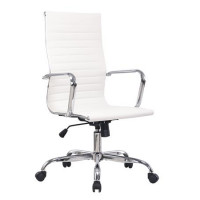 Irodai forgószék, textilbőrborítás, króm lábkereszt, 2 db/csomag, "Preston", fehér