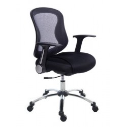 Irodai szék, karfás, fekete szövetborítás, feszített hálós háttámla, króm lábkereszt, MAYAH "Spirit" Irodai szék, karfás, fekete szövetborítás, feszített hálós háttámla, króm lábkereszt, MAYAH "Spirit"