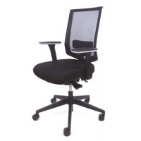 Irodai szék, fekete szövetborítás, feszített hálós háttámla, fekete lábkereszt, MAYAH "Star" Irodai szék, fekete szövetborítás, feszített hálós háttámla, fekete lábkereszt, MAYAH "Star"