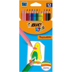Színes ceruza készlet, BIC KIDS "Tropicolors", 12 különböző szín