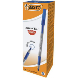 Golyóstoll, 0,28 mm, kupakos, BIC "Round Stic Exact", kék