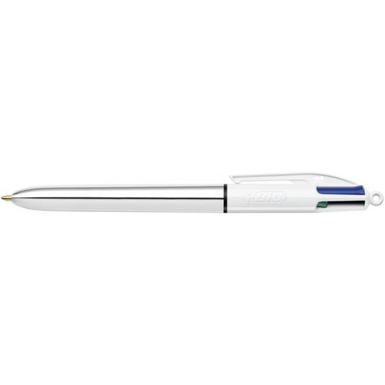 Golyóstoll, 0,32 mm, nyomógombos, négyszínű, BIC "4 Colours Shine"