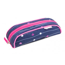 Tolltartó, henger alakú, cippzáras, BELMIL "Simple Hearts", rózsaszín szív