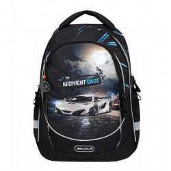 Iskolatáska, cipzáras, BELMIL "Leisure Plus Midnight Turbo", versenyautó