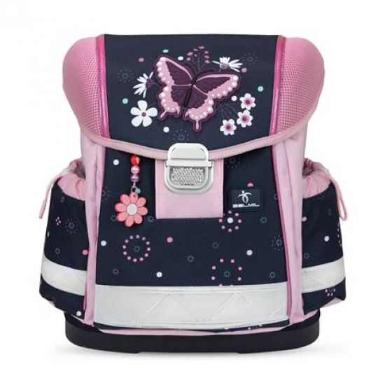 Iskolatáska, fémcsat, BELMIL "Classy Midnight Butterfly", éjféli pillangó