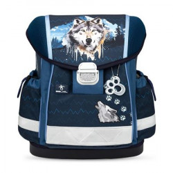 Iskolatáska, fémcsat, BELMIL "Classy Northern Alpha", farkas