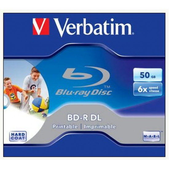 BD-R BluRay lemez, kétrétegű, nyomtatható, 50GB, 6x, 1 db, normál tok, VERBATIM