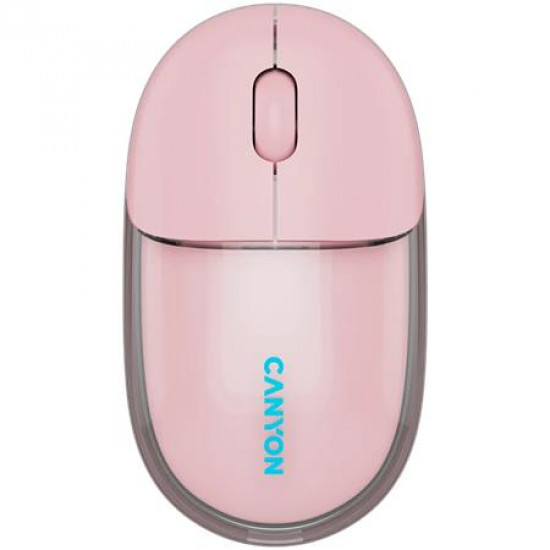 Egér, vezeték nélküli, dual-mode kapcsolat, optikai, CANYON "OnClick 24", rózsaszín