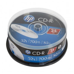 CD-R lemez, 700MB, 52x, 25 db, hengeren, HP CD-R lemez, 700MB, 52x, 25 db, hengeren, HP