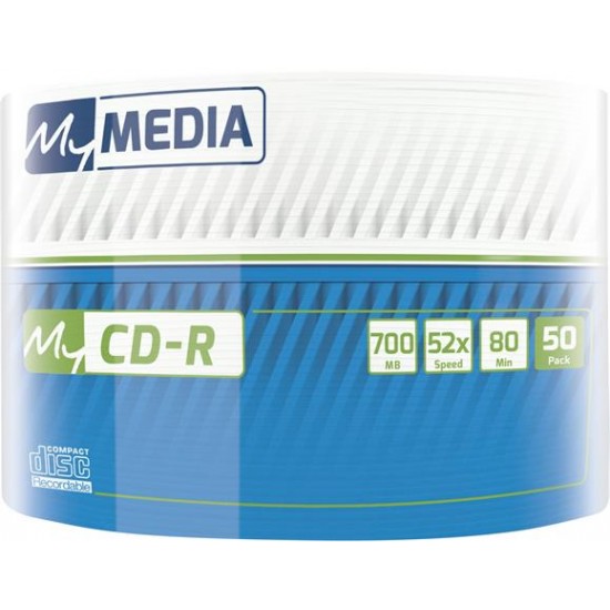 CD-R lemez, 700MB, 52x, 50 db, zsugor csomagolás, MYMEDIA