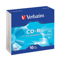 CD-R lemez, 700MB, 52x, 10 db, vékony tok, VERBATIM "DataLife" CD-R lemez, 700MB, 52x, 10 db, vékony tok, VERBATIM "DataLife"