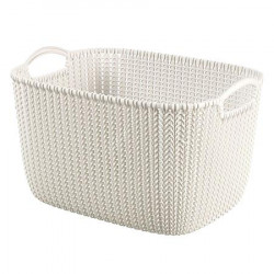 Kötött hatású kosár, L méret, CURVER "Knit", fehér Kötött hatású kosár, L méret, CURVER "Knit", fehér