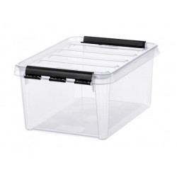 Műanyag tárolódoboz, 8 liter, fekete fogantyúkkal, SMARTSTORE "Classic 10", átlátszó Műanyag tárolódoboz, 8 liter, fekete fogantyúkkal, SMARTSTORE "Classic 10", átlátszó