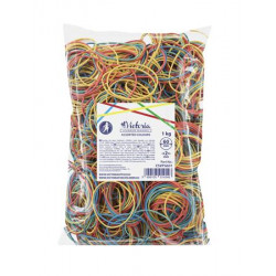 Postázógumi, 60X2 mm, VICTORIA, 1 kg, vegyes színű