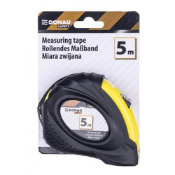 Mérőszalag, 5 m x 19 mm, DONAU "Safety", fekete-sárga