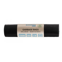 Szemeteszsák, extra erős, 120 l, 10 db, 35 µ, DONAU "Eco", fekete