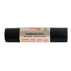 Szemeteszsák, extra erős, 160 l, 10 db, 70 µ, DONAU "Eco", fekete