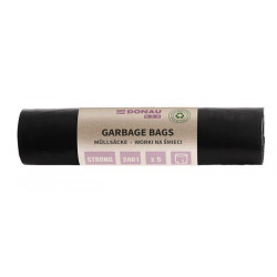 Szemeteszsák, extra erős, 240 l, 5 db, 70 µ, DONAU "Eco", fekete