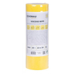 Törlőkendő, univerzális, 25 db, 23x39cm, DONAU "Home", sárga